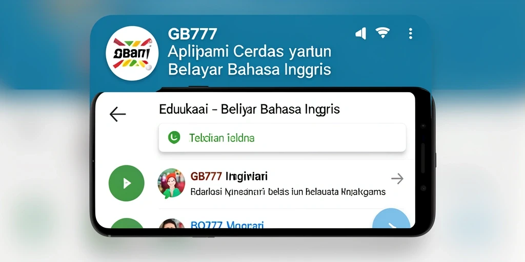 Gambaran antarmuka aplikasi GB777 untuk belajar Bahasa Inggris dengan mudah.
