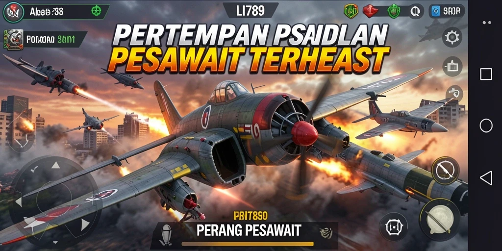 Antarmuka tampilan game Perang Pesawat yang menakjubkan.