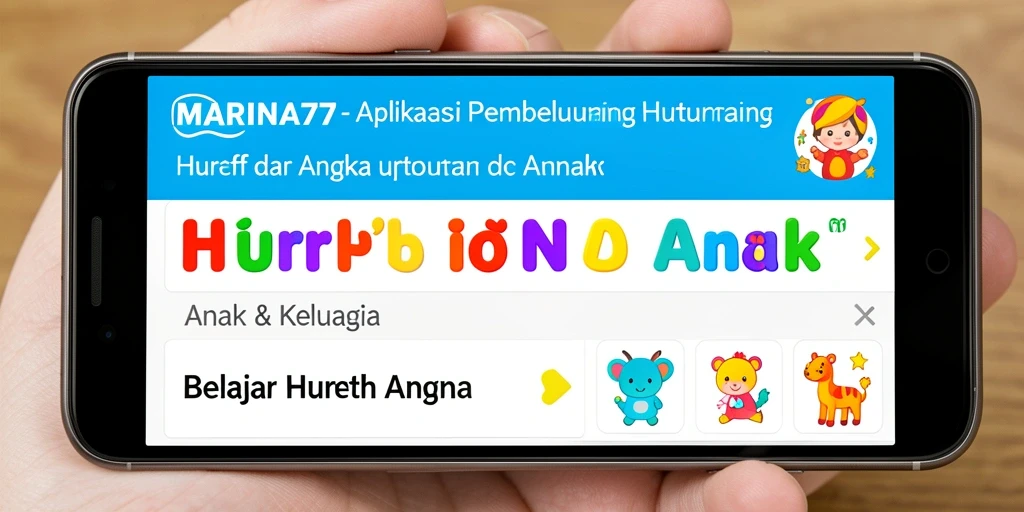 Antarmuka MARINA77 yang menarik untuk belajar huruf dan angka.