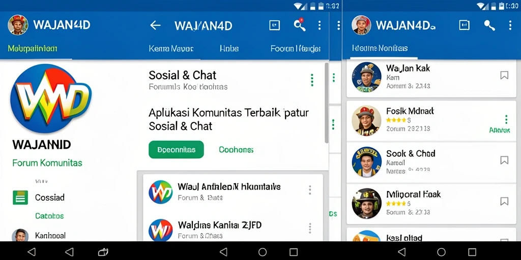 Antarmuka WAJAN4D menampilkan forum komunitas yang interaktif dan menarik.