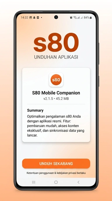 Tampilan halaman APK s80