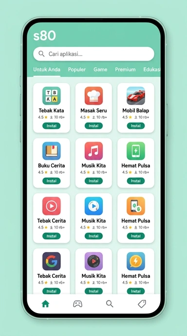 Tampilan katalog aplikasi s80